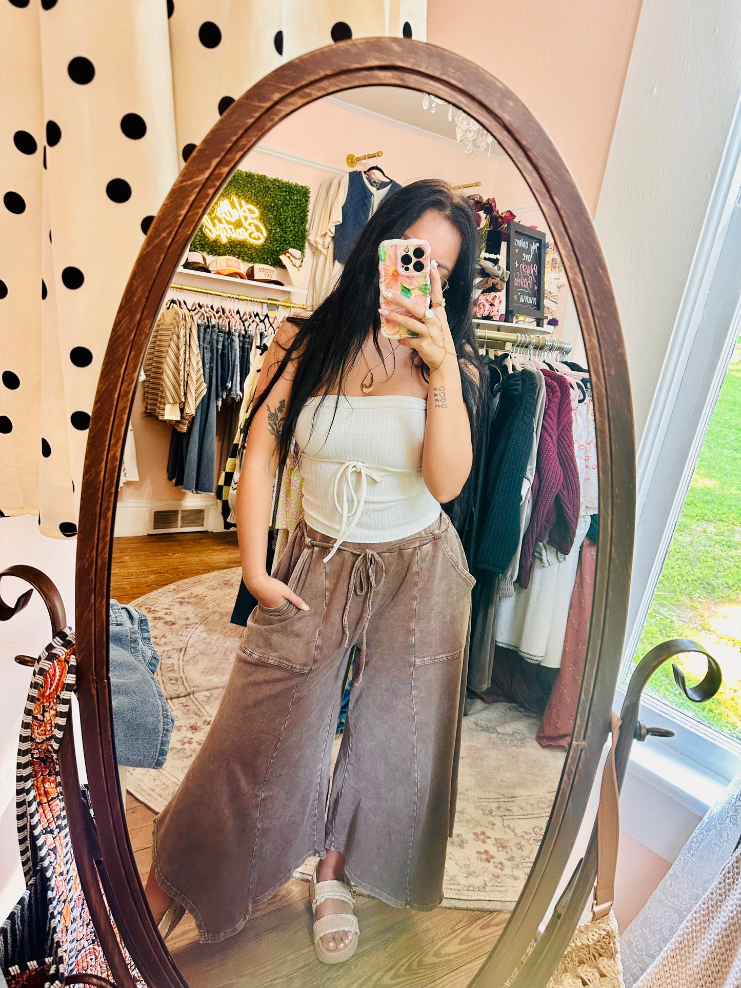 Cropped Brown Lounge Pants