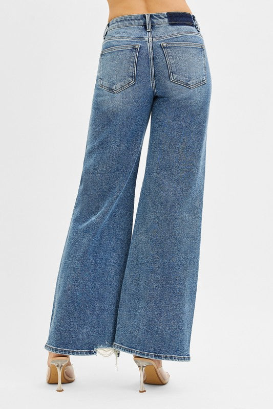 RISEN-Medium Wash Mid Rise Jeans
