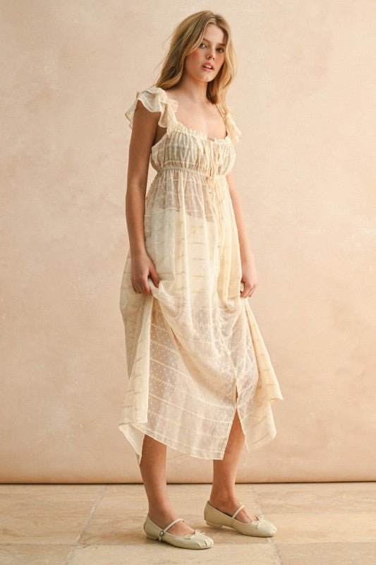 Sheer Textured Chiffon Kimono/Dress