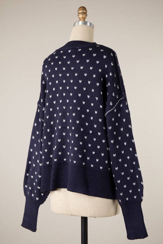 Navy & Bows Sweater