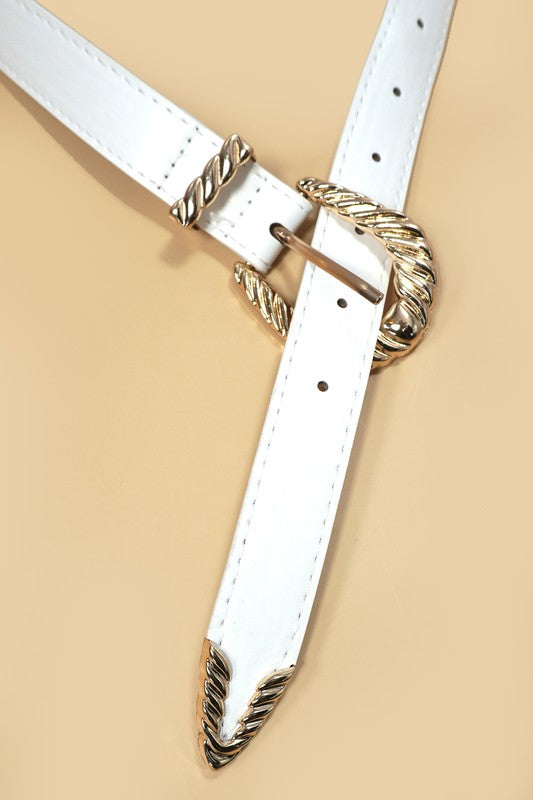 Carved Leather Belt