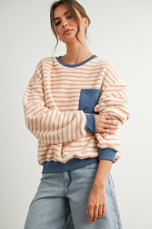 Thin Stripe Oversized Sweater