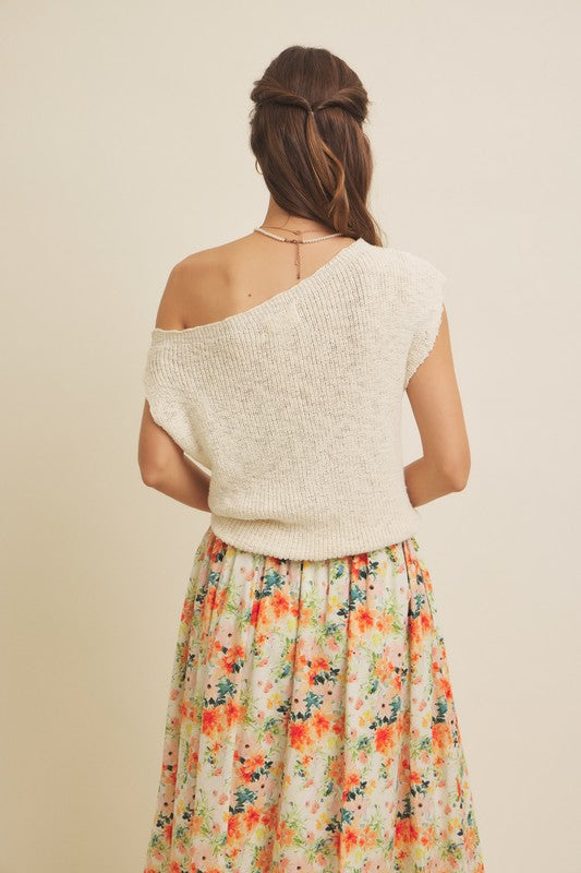 One Shoulder Sweater Top