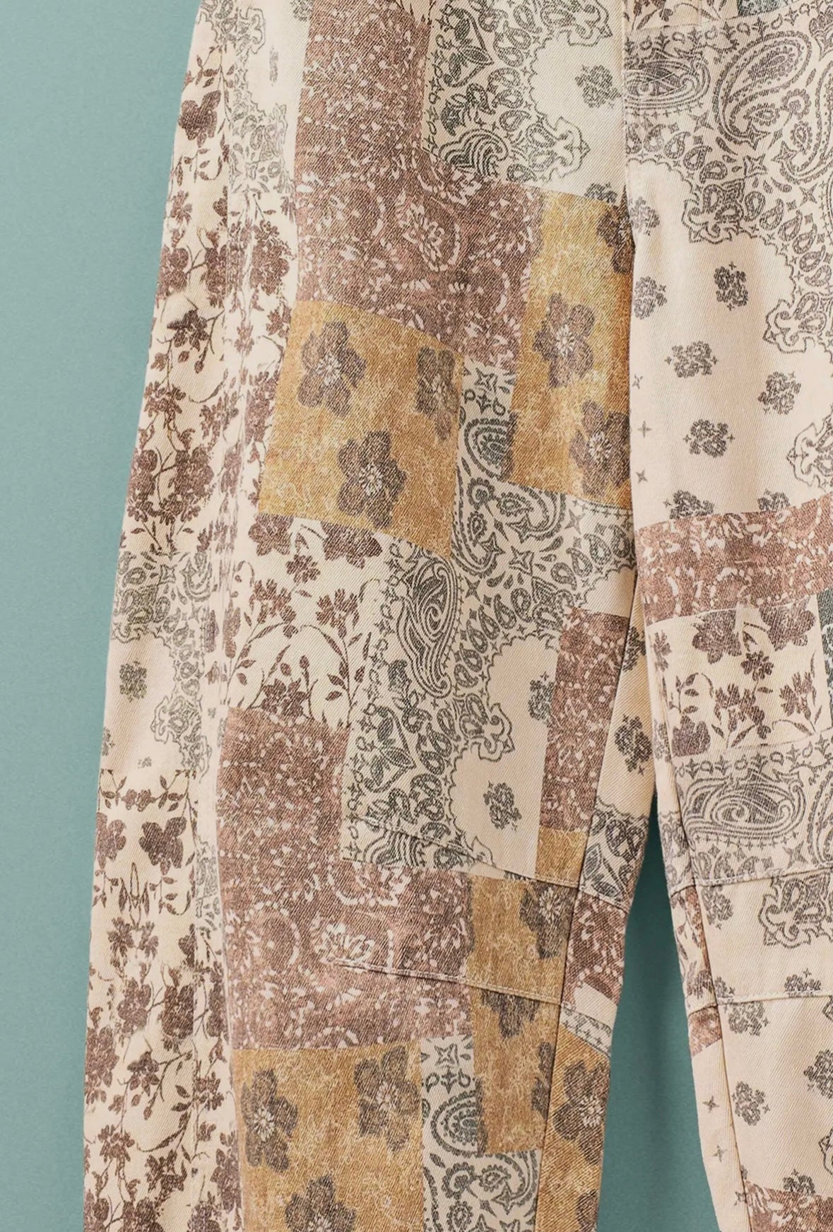 Boho Patchwork Wide Leg Pants