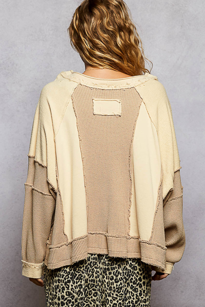 Notched Neck Long Sleeve