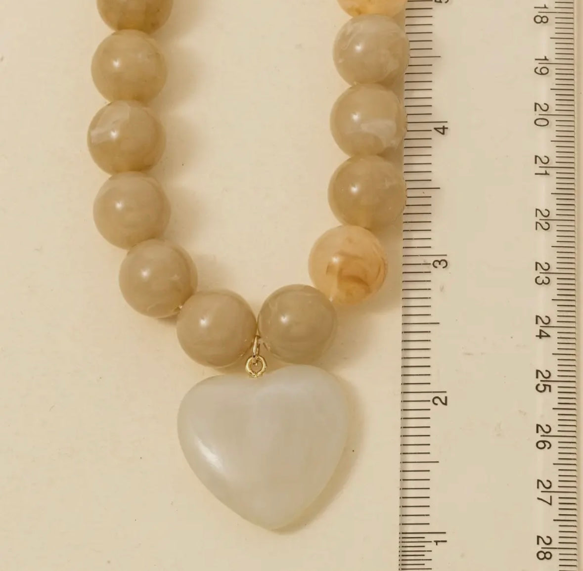 Resin Heart Pendant Necklace