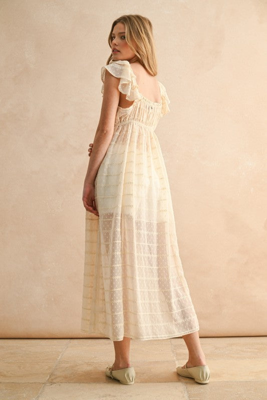 Sheer Textured Chiffon Kimono/Dress