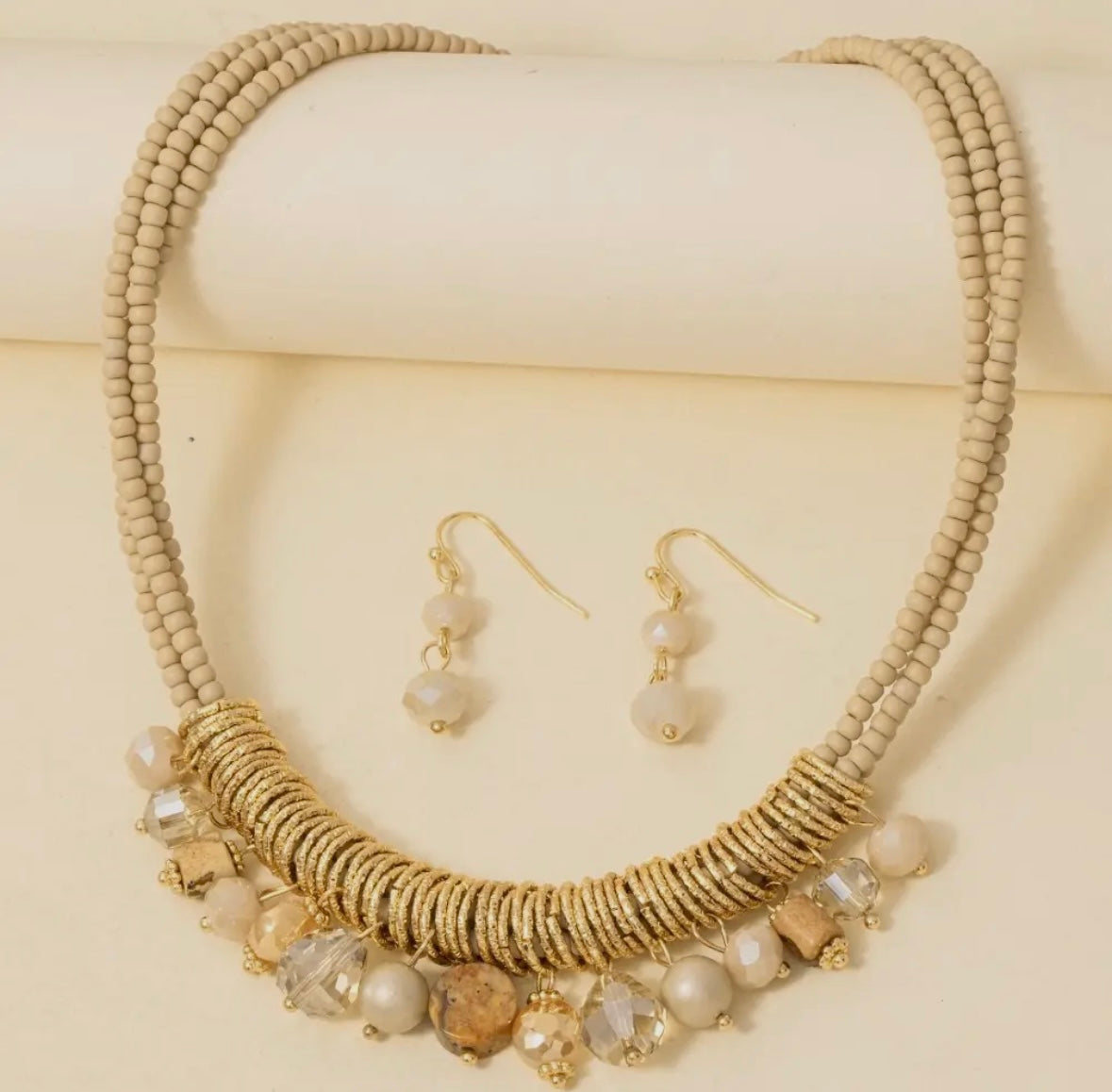 Mixed Beaded Statement Necklace