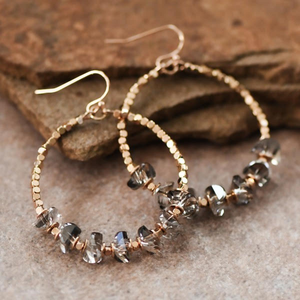 Crystal Beaded Hoops