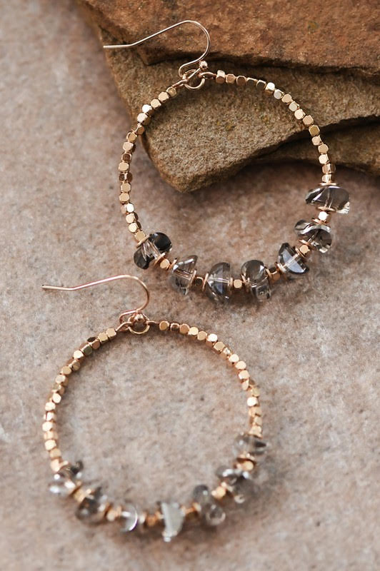 Crystal Beaded Hoops