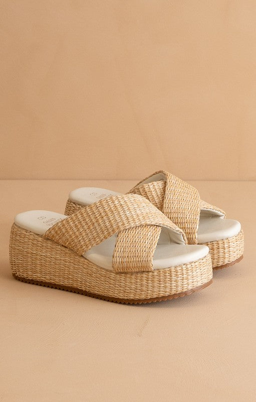 Crossed Platform Sandals