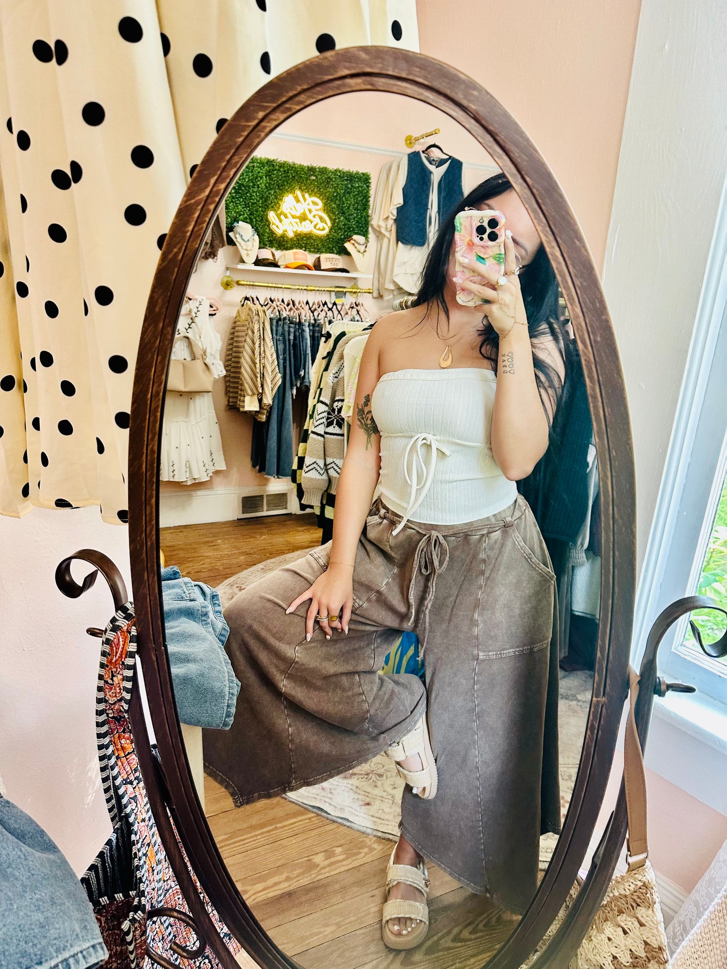 Cropped Brown Lounge Pants