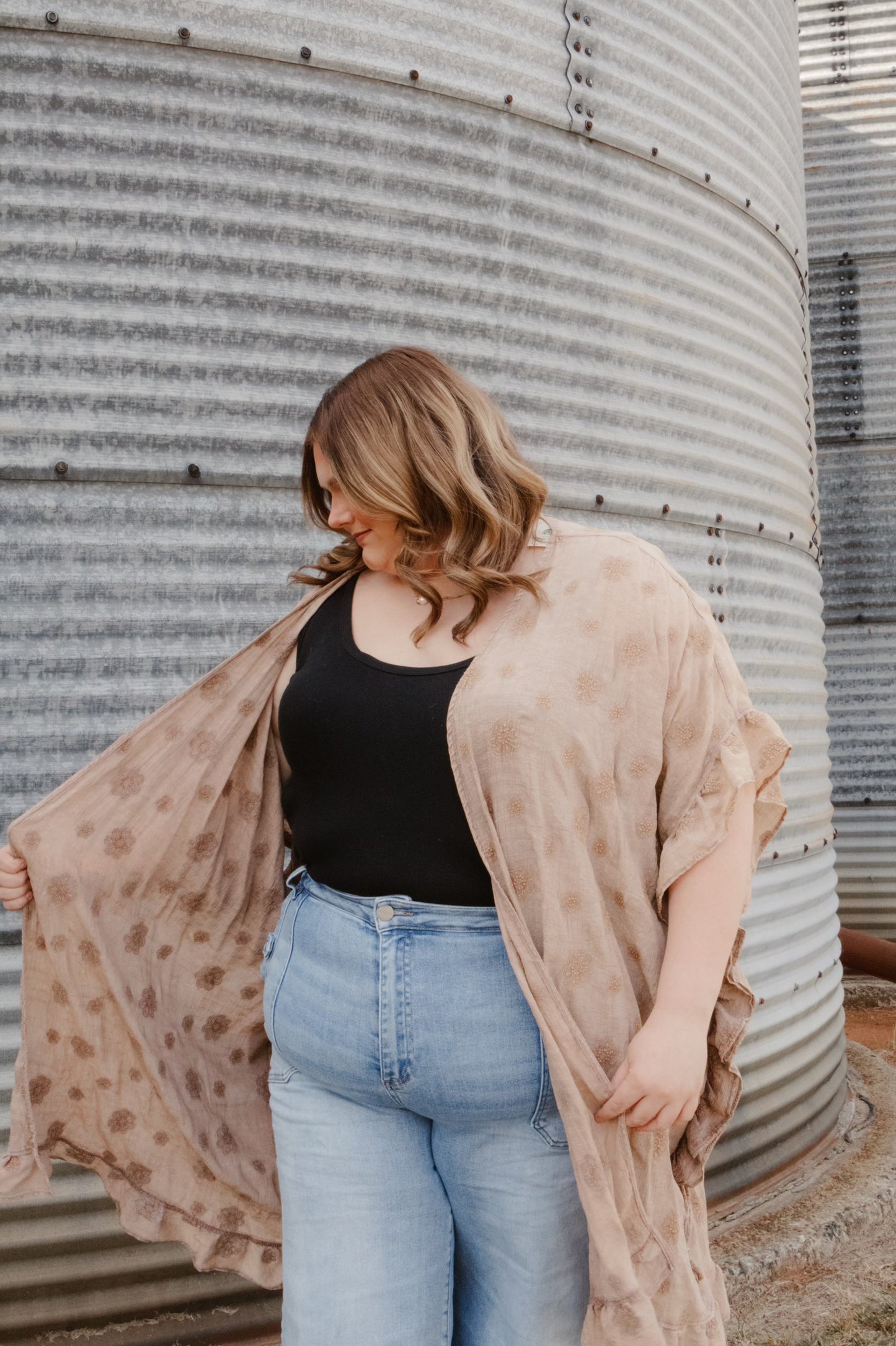 Plus Size-Mineral Wash Duster