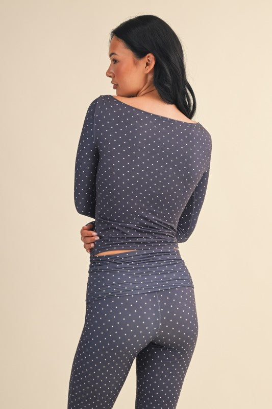 Polka Dot Off Shoulder Top