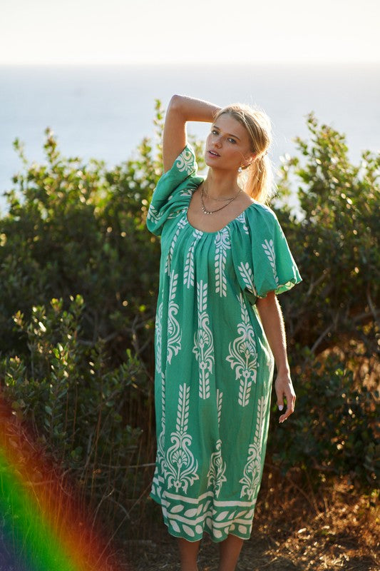 Printed Midi Dress
