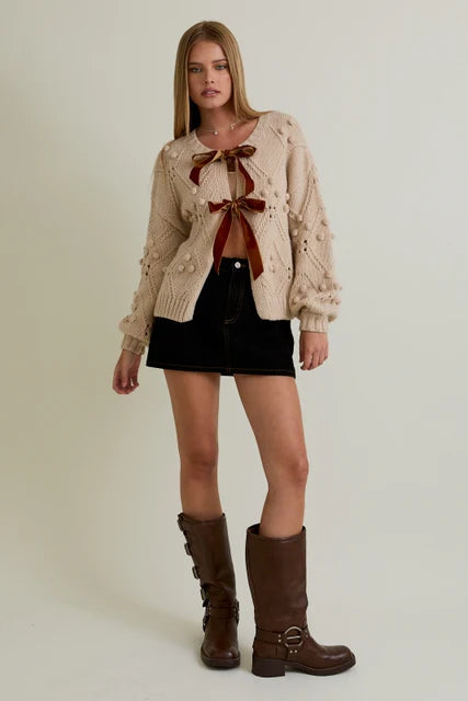 Velvet Tie Cardigan