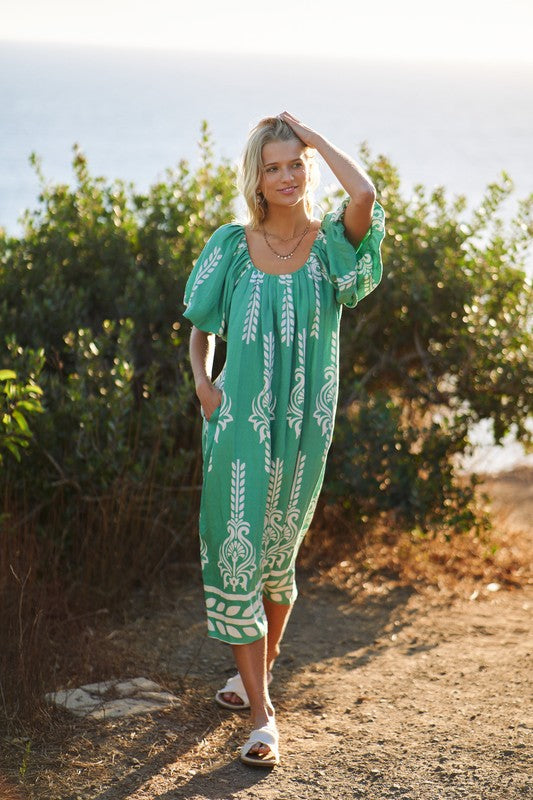 Printed Midi Dress
