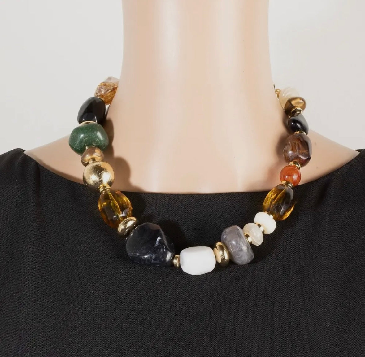 Mixed Marble Chunky Necklace