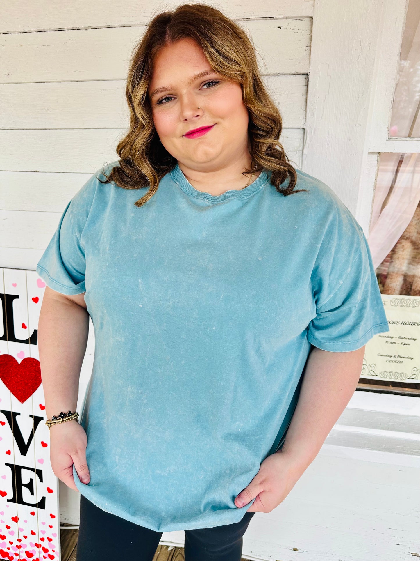 PLUS-Washed Short Sleeve
