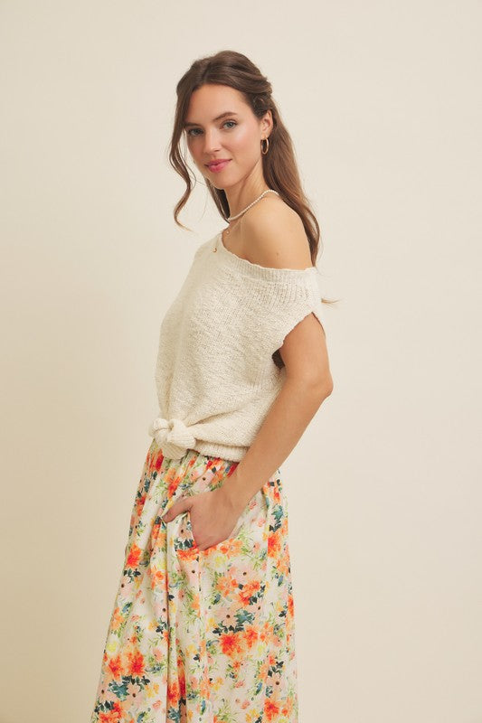 One Shoulder Sweater Top
