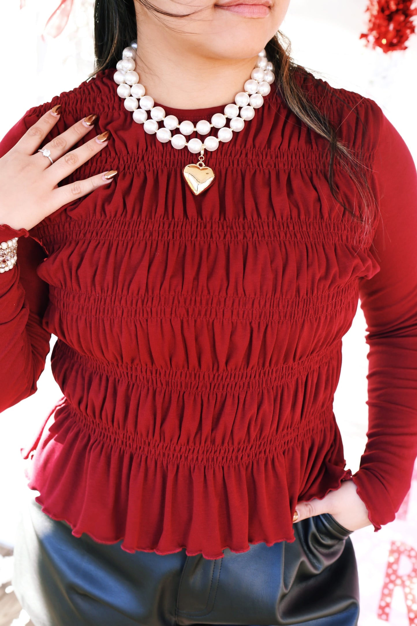 Chunky Pearl Heart Necklace