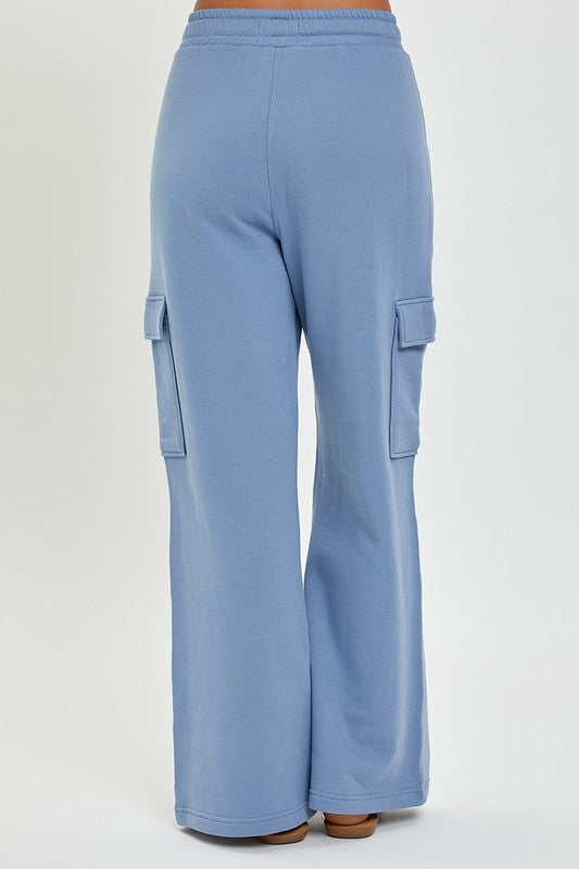 RISEN High Rise Cargo Sweatpants