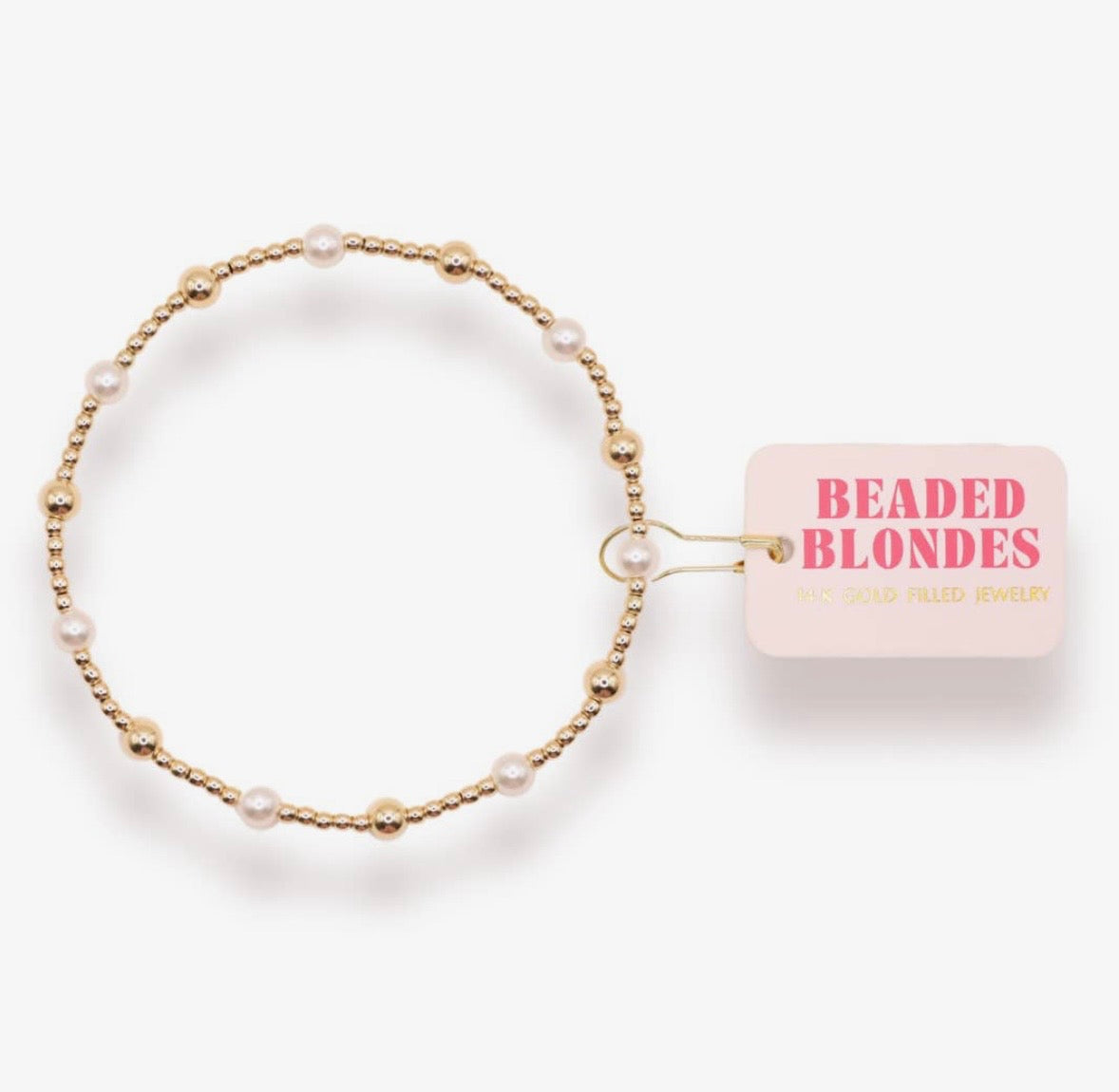 Beaded Blondes-June Gold + Pearl Alternating Bracelet