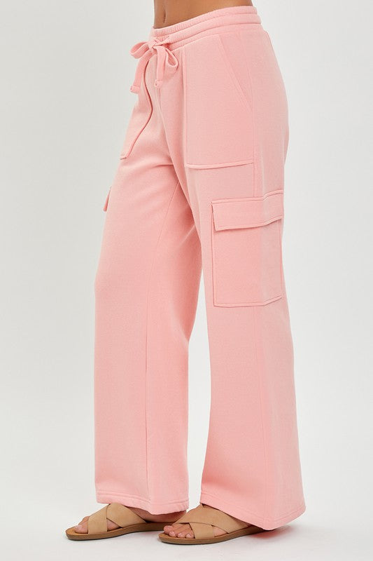 RISEN High Rise Cargo Sweatpants