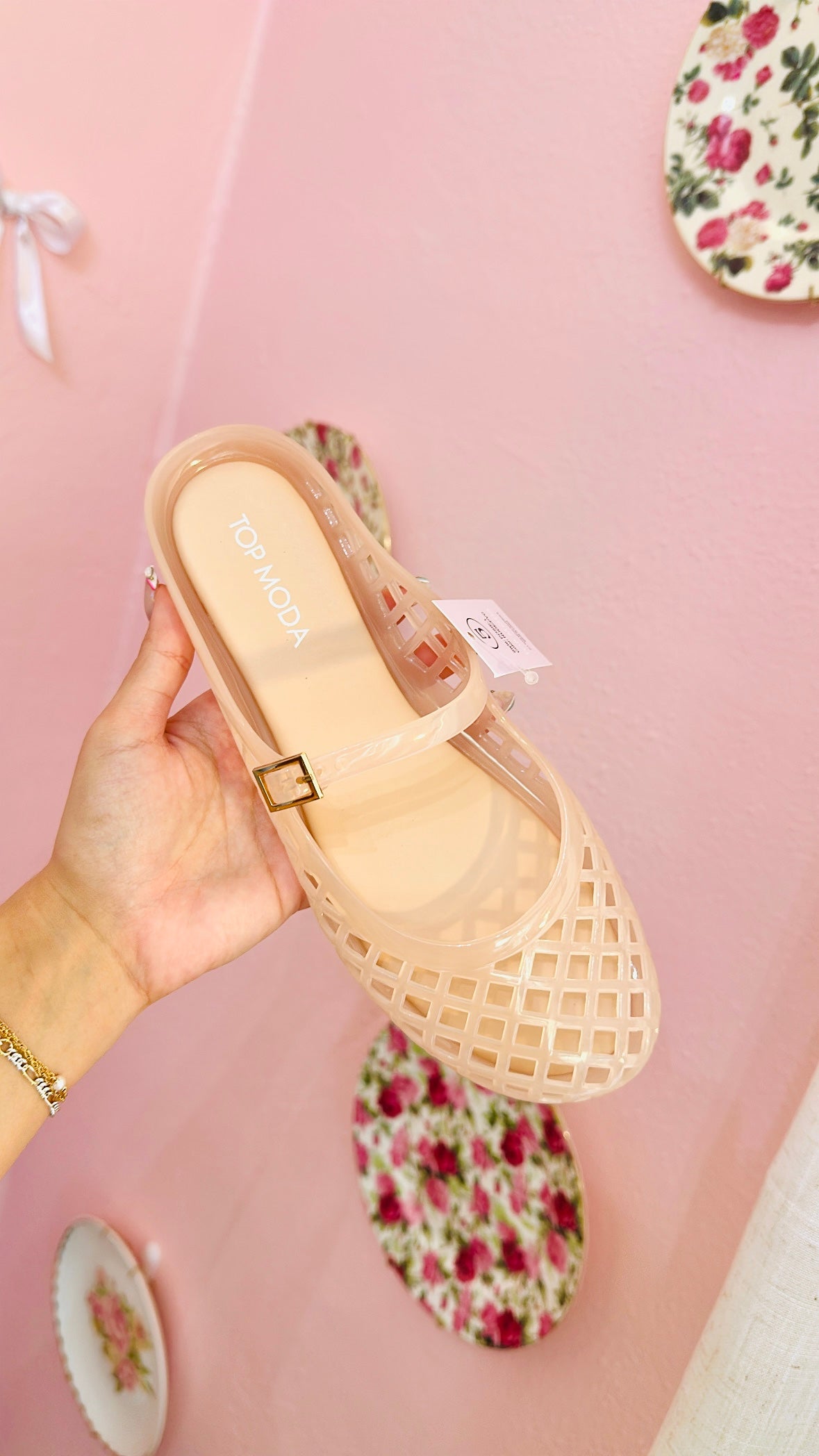 Nude Jelly Jane Flats