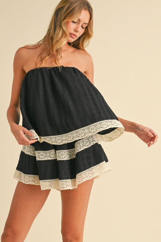 Lace Trim Romper