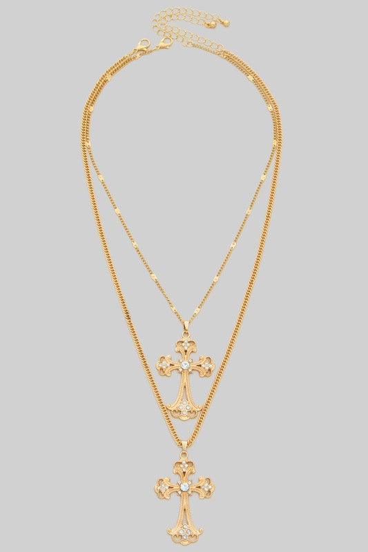 Two Piece Cross Necklace