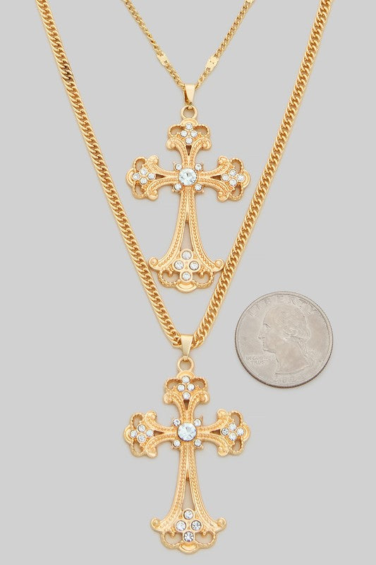 Two Piece Cross Necklace