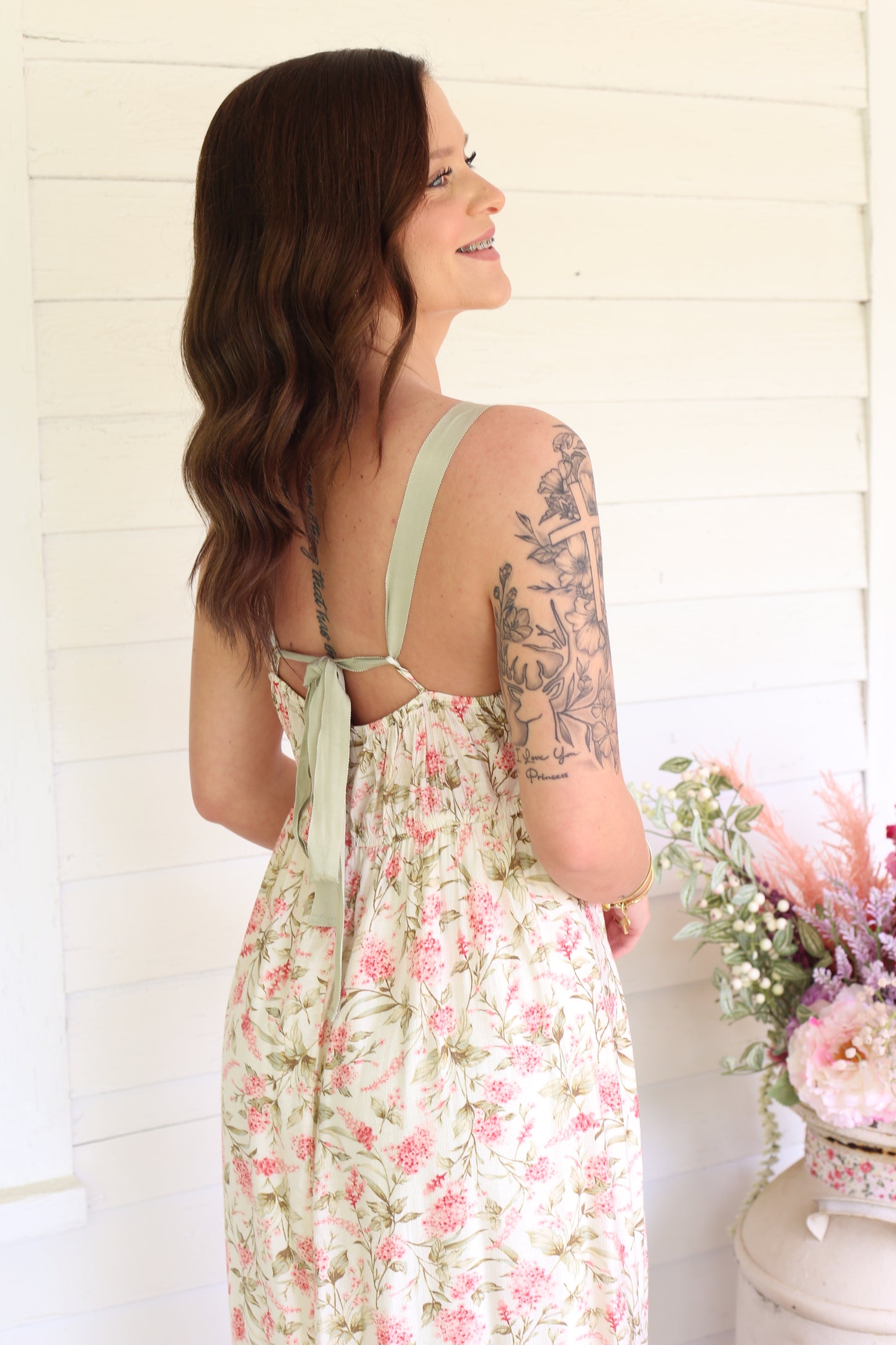 Ribbon Strap Midi Dress