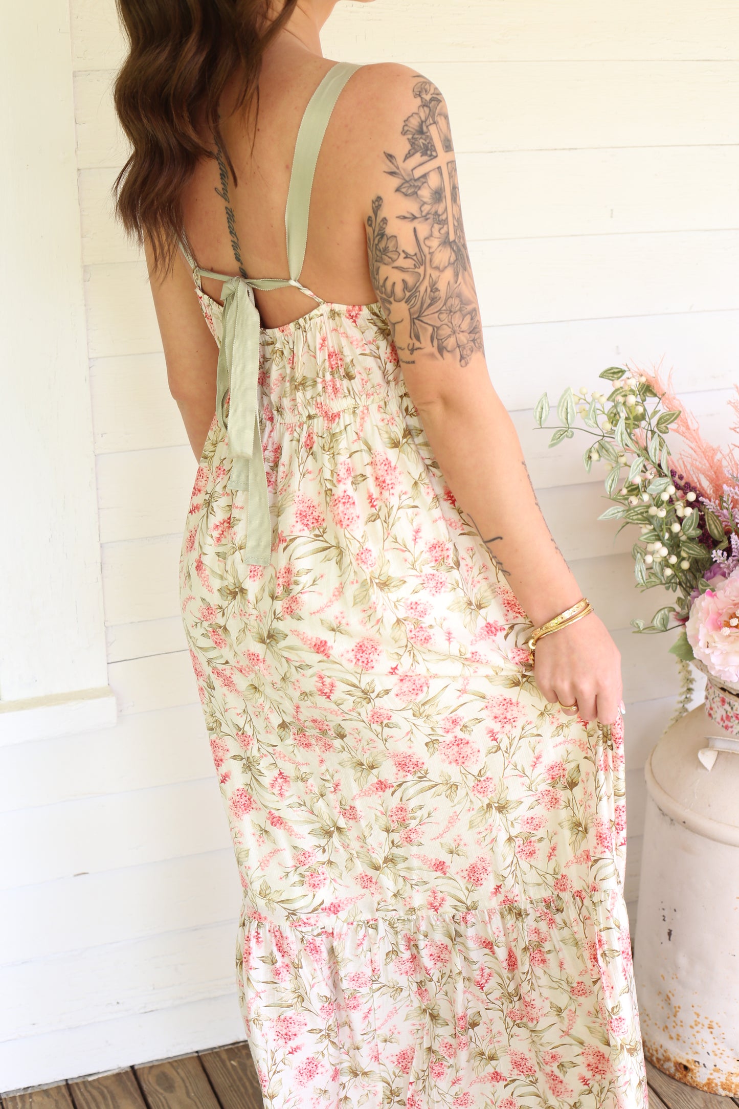 Ribbon Strap Midi Dress