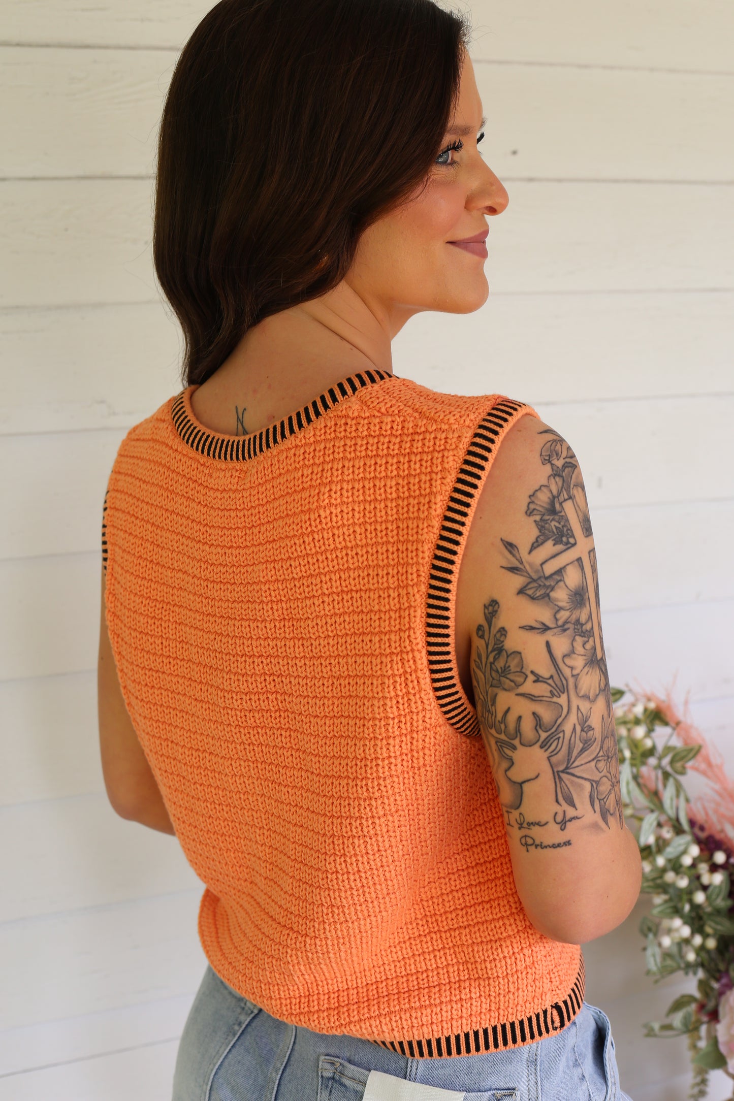 Pearl Button Up Sweater Vest