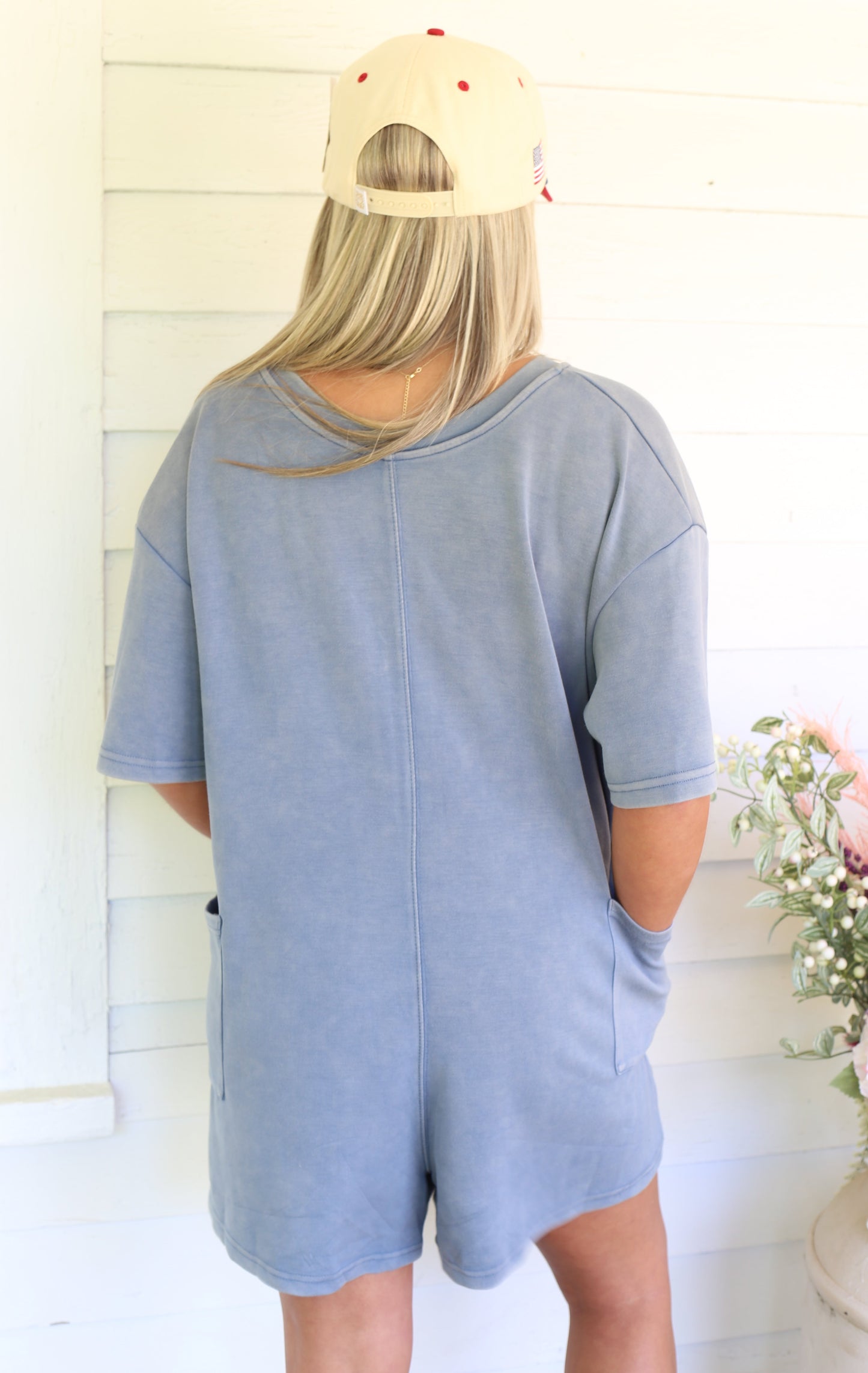 Patched Pocket Romper