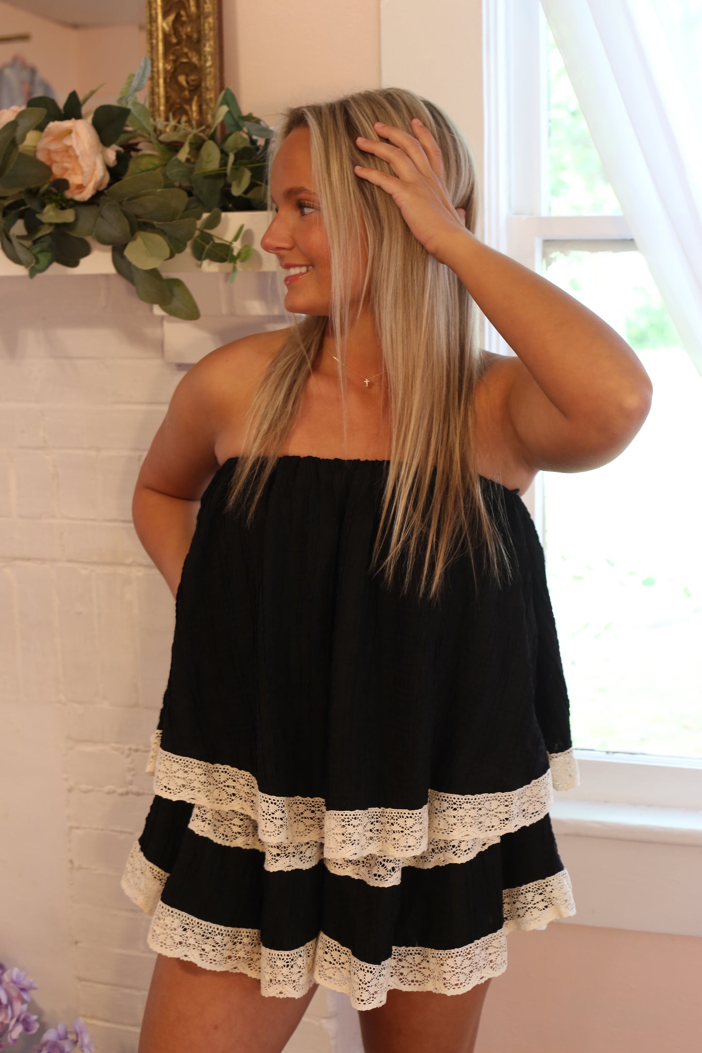 Lace Trim Romper