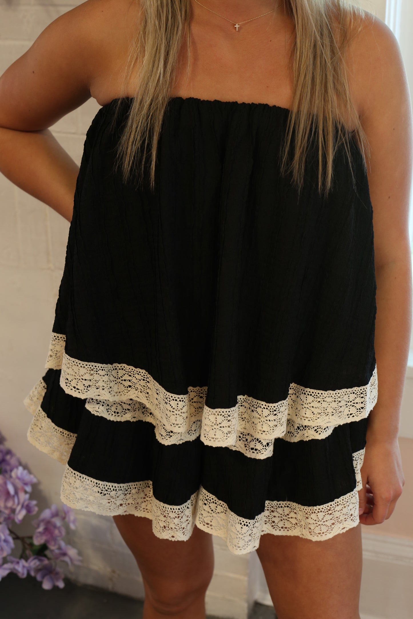 Lace Trim Romper