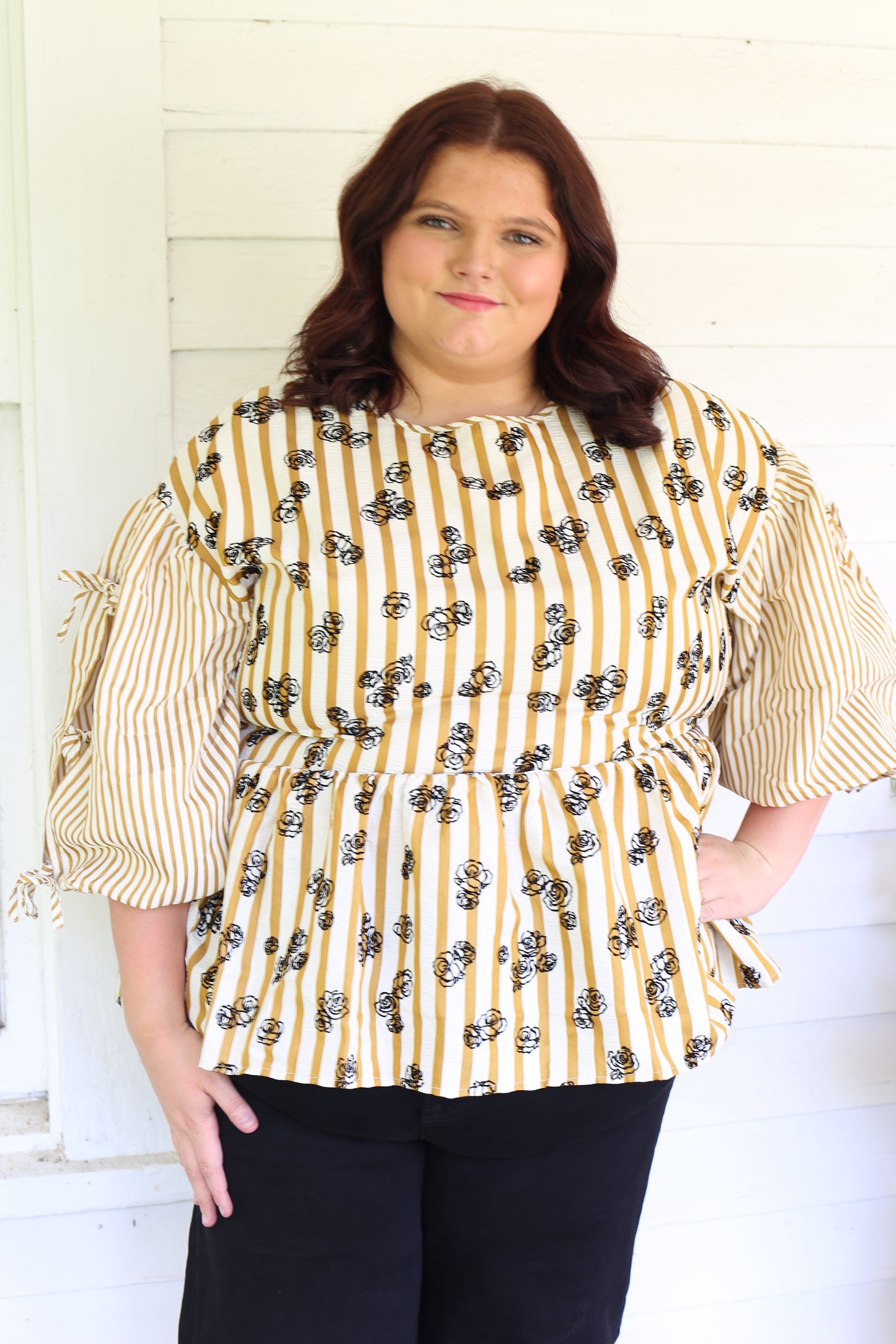 Striped Peplum Top