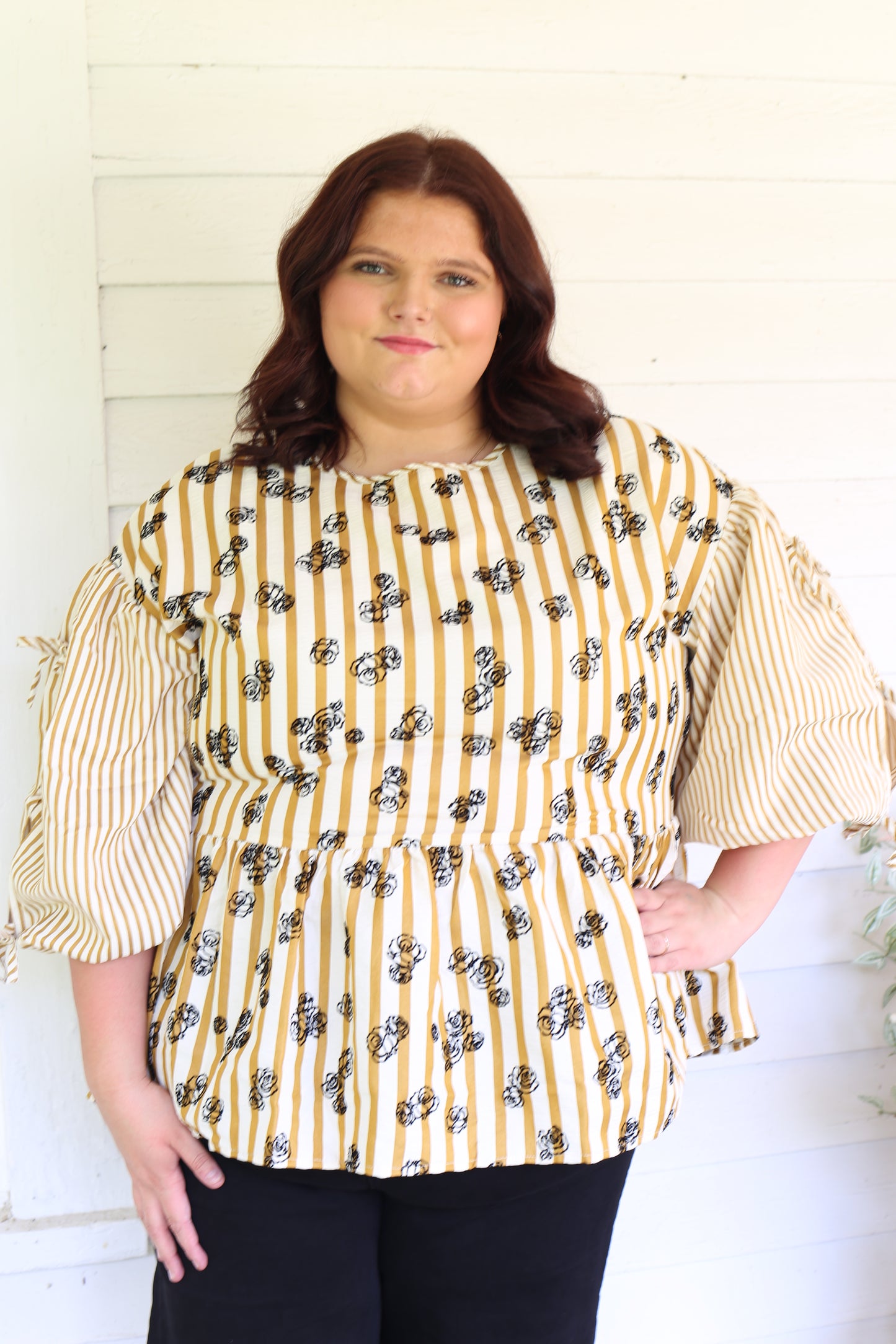 Striped Peplum Top
