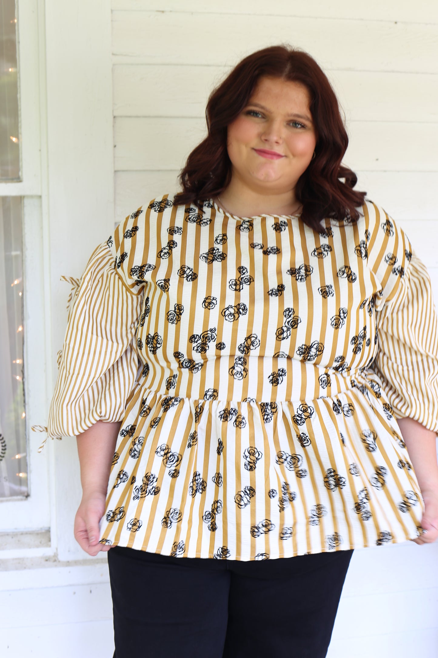 Striped Peplum Top