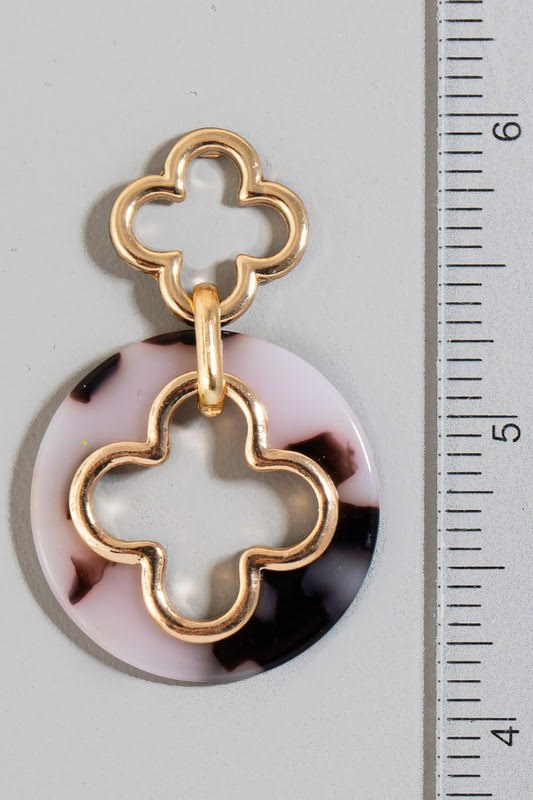 Marble Clover Earrings