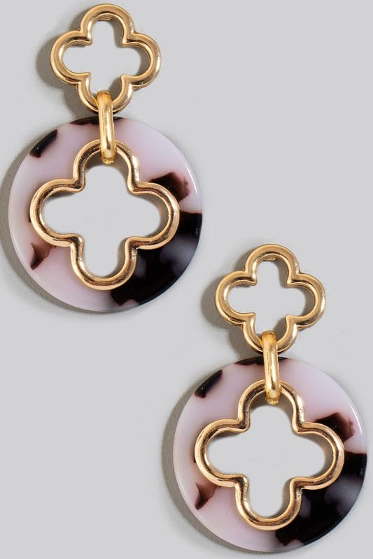 Marble Clover Earrings