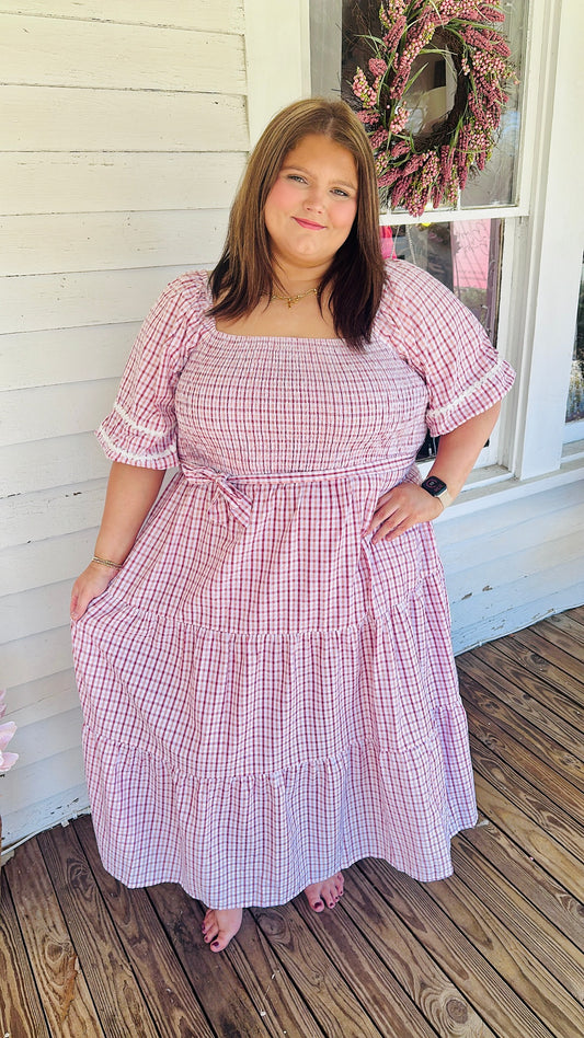 PLUS- Sugar & Sky Midi Dress