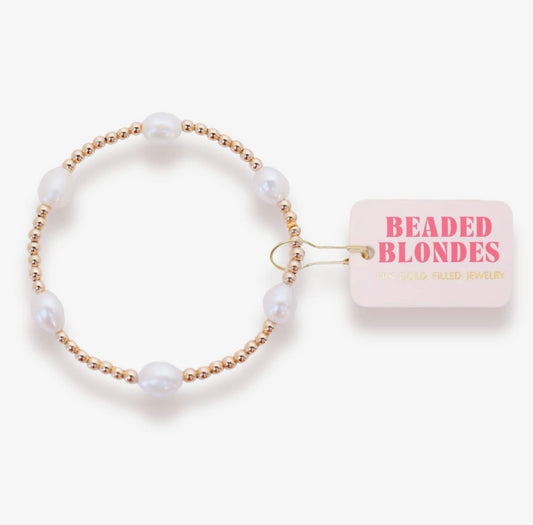 Beaded Blondes-Pearl Poppi Gold Bracelet