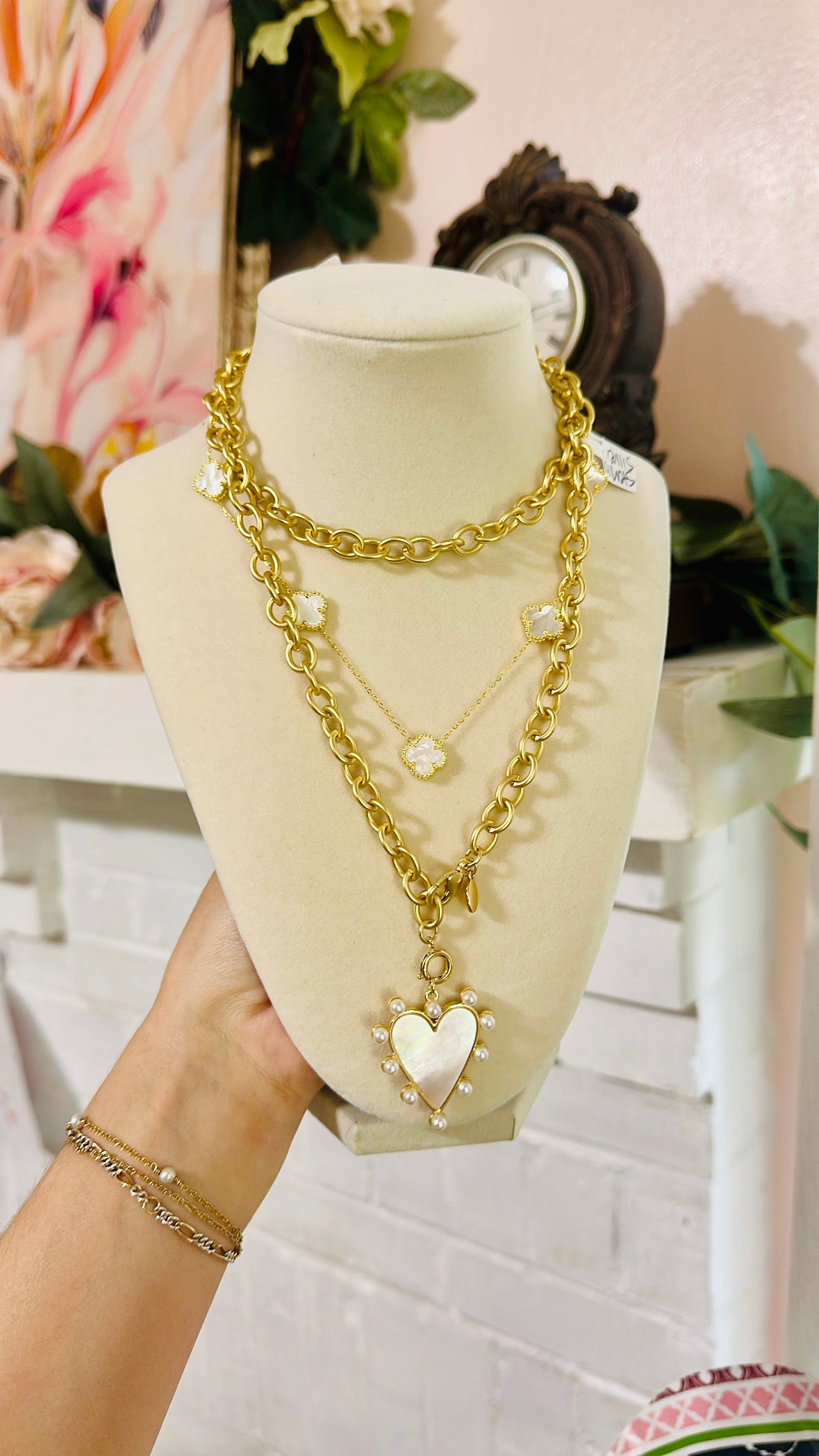 Clover Station Chain Necklace