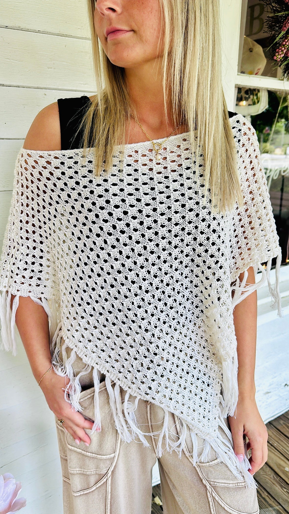 Tivona Fringe Poncho