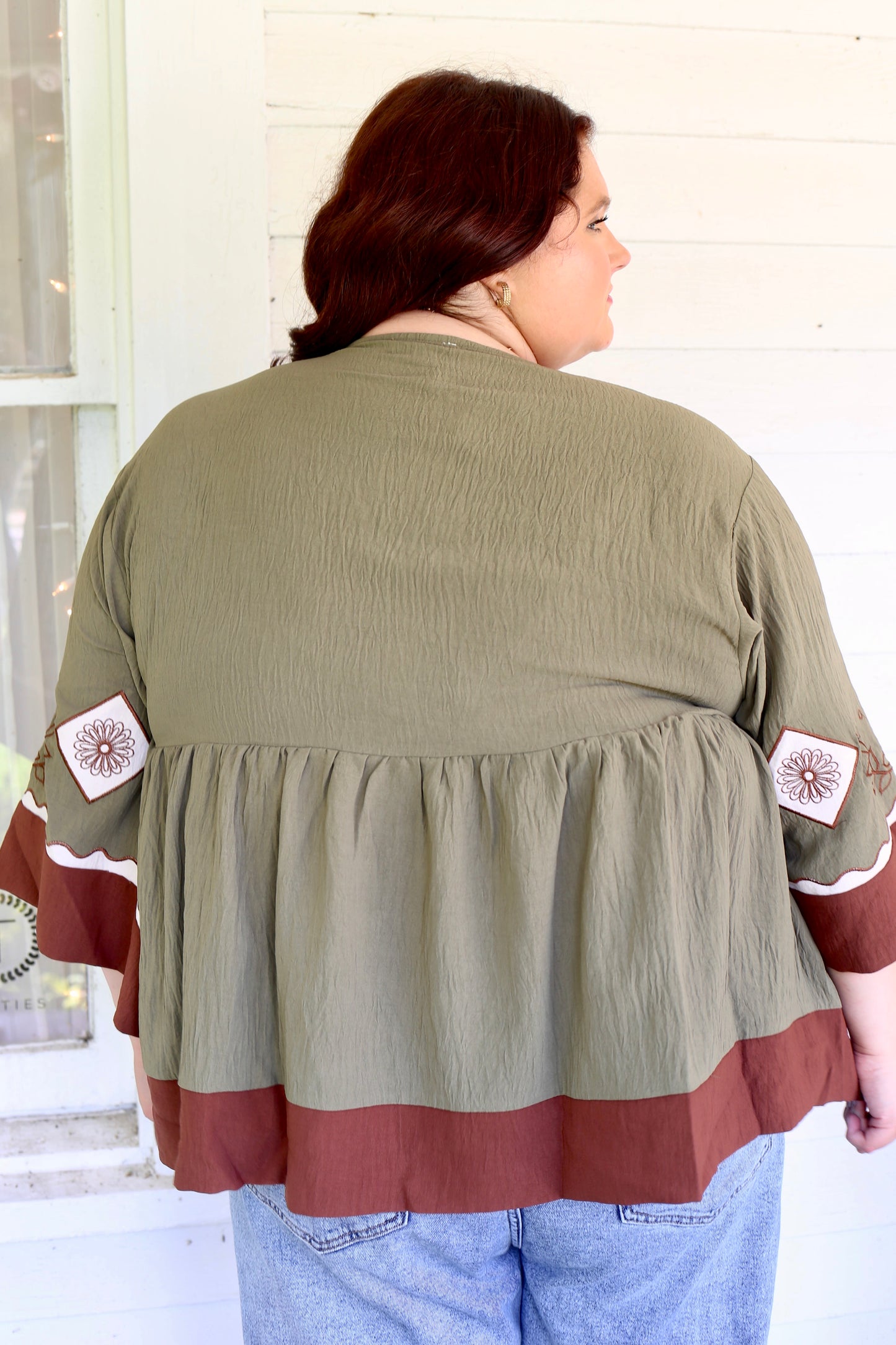 PLUS- Green Grace Blouse
