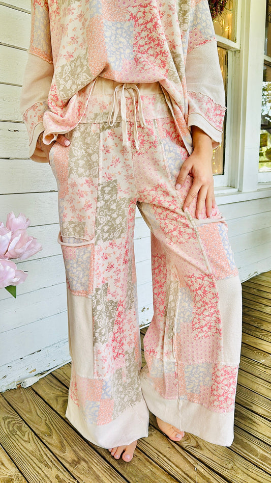 Pink Polly Patchwork Print Pants