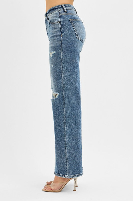 RISEN-Medium Wash Mid Rise Jeans